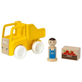 BRIO ブリオ 木のおもちゃ ダンプカー 働く車 運転手 荷物 イエロー ソフト素材使用 木製玩具 知育玩具 ごっこ遊び