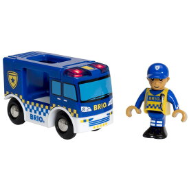BRIO ブリオ 木のおもちゃ ライト＆サウンド付ポリストラック 音が鳴る 光る 警察官 フィギュア 知育玩具