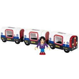 BRIO ブリオ 木のおもちゃ ライト＆サウンド付メトロ列車 音が鳴る 光る フィギュア 地下鉄 知育玩具