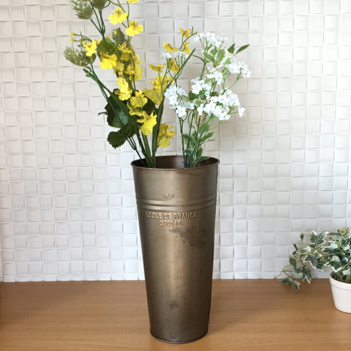 楽天市場 花桶 ブリキ ロングポット 花筒プランター アンティークブリキバケツ ドライフラワー 造花 筒型 S ガーデニング雑貨 ロングバケツ あす楽対応 木のおもちゃと雑貨 Sora