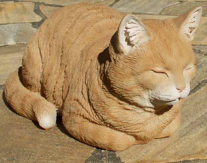 楽天市場】ガーデンオーナメント 香箱ねこ 香箱座り 猫 雑貨 茶 