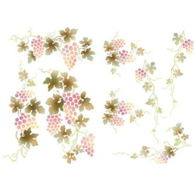 ウォールステッカー ハウスジーダ ブドウ・ステンシル ぶどう柄 ツタ 壁紙インテリアシール 壁飾り インテリア雑貨 模様替えに Hausgida かわいい おしゃれ