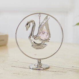 スワン モビール クリスタル 置物 白鳥 CRYSTOCRAFT インテリアオブジェ かわいい 雑貨