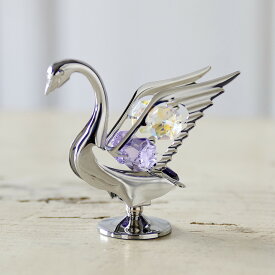 スワン クリスタル 置物 白鳥 CRYSTOCRAFT インテリアオブジェ かわいい 雑貨