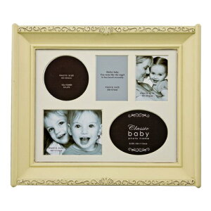 フォトフレーム5窓 ベビー クラシック アイボリー 写真立て アンティーク風 ベビー キッズ 出産祝い 贈り物 ギフト インテリア
