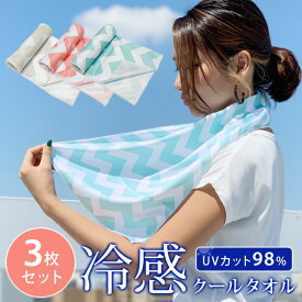 タオル 冷感タオル ひんやりタオル 運動会 子供 大人 熱中症対策 クールタオル 3枚組 冷却 UVカット 冷感ひんやりタオル アイスタオル 冷たい 涼しい 首 30×100cm 3色セット イベント 祭り 花見 花火 【ゆうパケット送料無料】柊