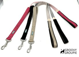 大型犬 リード サイドグリップ 【 カラフル 水玉 ツイル 】 安心 安全 ダブルナスカン ダブルリード オプション 【 送料無料 】 引っ張りの強い わんこ に 安心 短め リード / 長さ延長 オプションでお好きな長さに変更可能