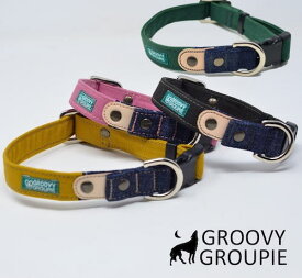 首輪 犬 中型犬用 Mサイズ 【 ツイルとデニム 】 オーダーメイド オプション【 オプション で ダブルDカン ダブルリング リード セット ダブルリード ダブルナスカン ダブルグリップ に変更 】 デニム ツイル レザー 【 送料無料 】