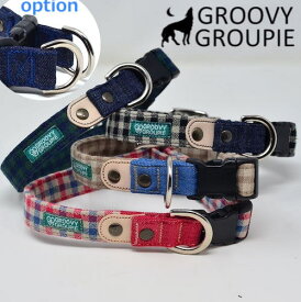 首輪 犬 小型犬 Sサイズ 【 麻混ギンガムチェック 【 ダブルリング ダブルDカン に変更可能】【 リードセット ダブルナスカン ダブルグリップ に変更可能 】 コットン デニム レザー