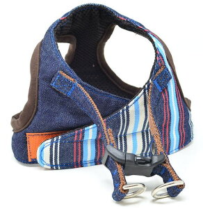 マルチス トライプ & デニム 【 超小型犬用 SSSS SSS SS】4S 3S 2S XXXS XXS XS ソフト ベスト型 ボディハーネス 胴輪 【 セミオーダー で ピッタリサイズ 】