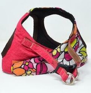 flower&デニム 【 超小型犬用 SSSS SSS SS】4S 3S 2S XXXS XXS XS ソフト ベスト型 ボディハーネス 胴輪 【 セミオーダー でピッタリサイズ 】