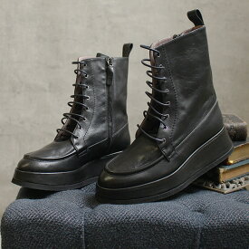 K.SPINケイスピン2355CATERZNA LACE UP BOOTSレースアップ厚底プラットフォームブーツショートブーツレザーブラックショートブーツground靴 レビューキャンペーン実施中