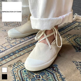 REPRODUCTIONOFFOUND リプロダクションオブファウンド 4133LF FRENCH MILITARY ESPADRILLES 春夏 白 ホワイト 黒 ブラック ground 靴【2310】