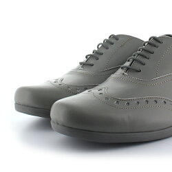 【2018春夏】TRAVELSHOESbychausser(トラベルシューズバイショセ)|TR-004|晴雨兼用ウィングチップレースアップシューズ|マニッシュシューズ|グレイ|ground|短靴|レインシューズ|
