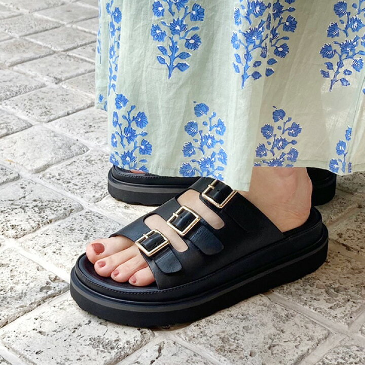24ss groundsサンダル ブラック