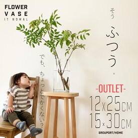 【アウトレット】 フラワーベース ふつう ちょっとでかい 15x30cm 12x25cm フラワー ベース ガラス 大きな 花瓶 透明 ガラスの花瓶 ガラス花瓶 花瓶オシャレ おしゃれ おしゃれな花瓶 おしゃれ花瓶 大きい シンプル 円柱 枝物 ストレート クリア 北欧 プレゼント 12 15 30