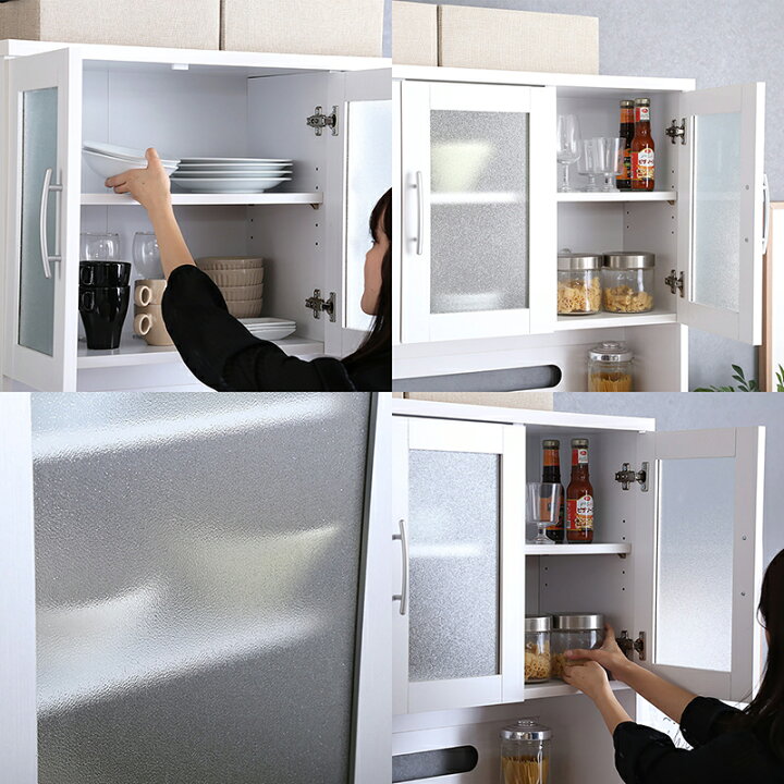 楽天市場 商品名 Pas 食器棚 幅 90cmカラー ホワイトサイズ 幅90 奥行き41 高さ180cmハイカウンター レンジ台 組み立て商品 キッチン収納 カップボードキッチンボード おしゃれ ダイニングボード 台所収納 ｇｒｏｖｅ