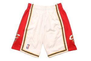 MITCHELL & NESS SWINGMAN MESH SHORTS (CLEVELAND CAVALIERS/2003-2004/WHITE×RED)�~�b�`�F��&�l�X/�o�X�P�b�g�{�[���V���[�c/�N���[�������h�L���o���A�[�Y/�z���C�g×���b�h