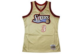 MITCHELL & NESS SWINGMAN MESH JERSEY (PHILADELPHIA 76ERS/ALLEN IVERSON/97-98/GOLD)ミッチェル&ネス/バスケットボールジャージ/フィラデルフィアシクサーズ/ゴールド