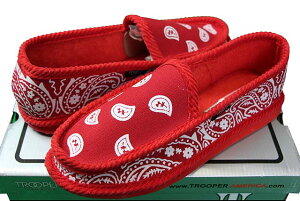 TROOPER HOUSE SHOES (KS-002:RED/WHITE)�g�D���[�p�[/�A�����J/USA/�n�E�X�V���[�Y/�X���b�p/�T���_��/��������/�o���_�i/�y�C�Y���[/���b�h×�z���C�g
