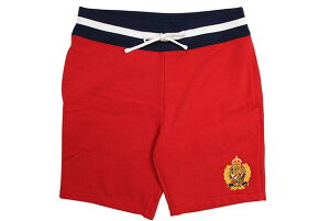 POLO RALPH LAUREN YALE CREST LOGO SHORTS (710740902002:RED)�|�������t���[����/�N���X�g���S�V���[�c/���b�h