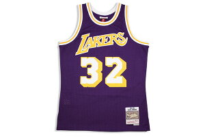 MITCHELL & NESS SWINGMAN JERSEY (LOS ANGELES LAKERS/ROAD/MAGIC JOHNSON#32/1984-85) AMJYGS18176-LALPURP84EJH�~�b�`�F��&�l�X/�X�E�B���O�}���W���[�W/�o�X�P�W���[�W/���T���[���X���C�J�[�Y