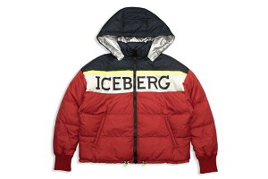 ICEBERG LOGO DOWN JACKET (NAVY/RED)�A�C�X�o�[�O/�_�E���W���P�b�g/�l�C�r�[×���b�h