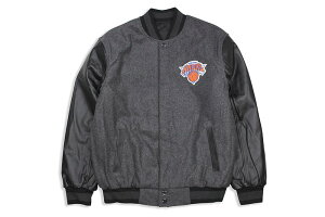 JH Design NEW YORK KNICKS REVERSIBLE LEATHER WOOL POLY TWILL JACKET (203-REV7:CHARCOAL/BLACK)�W�F�C�G�C�`�f�U�C��/�j���[���[�N�j�b�N�X/�O���C×�u���b�N