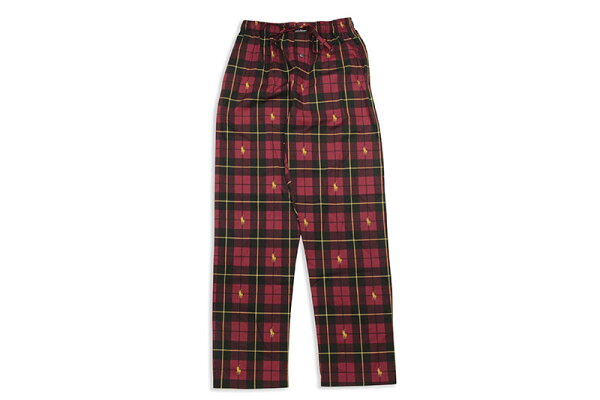 POLO RALPH LAUREN FLANNEL PAJAMA PANTS (P505HR-AUOG:RED PLAID/GOLD PONY) ポロラルフローレン/パジャマパンツ/レッドチェック×ゴールドポニー