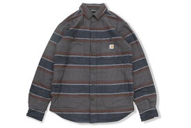 Carhartt RUGGED FLEX RELAXED FIT MIDWEIGHT FLANNEL FLEECE-LINED SHIRT (104913/E39:SHADOW STRIPE)カーハート/ロングスリーブシャツ/グレー