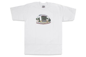 PRO CLUB × BUDDY "SUPERGHETTO" STAPLES CENTER S/S T-SHIRT (WHITE) 90MDBD05プロクラブ/バディー/ショートスリーブティーシャツ/メンズ/レディース/シンプル/アメリカサイズ/大きいサイズ/ゆったり/厚手/頑丈/無地/ホワイト