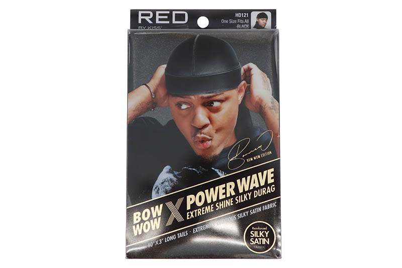 RED BY KISS x BOW WOW POWER WAVE EXTREME SHINE SILKY DURAG (HD121:BLACK)レッドバイキス ドゥーラグ スポーツ ライフスタイル ブラック