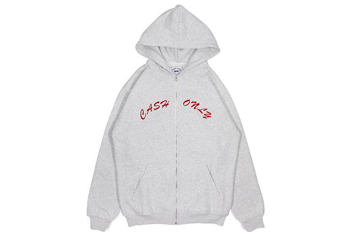 楽天市場】CASH ONLY APPLIQUE LOGO ZIP PULLOVER HOODIE (COD71301 