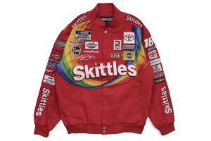 JH Design KYLE BUSCH SKITTLES 2022 NASCAR TWILL JACKET (KYB303SK22:RED)�W�F�C�G�C�`�f�U�C��/�i�X�J�[�W���P�b�g/�c�C���W���P�b�g/���b�h