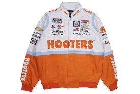 JH Design CHASE ELLIOTT HOOTERS 2022 NASCAR TWILL JACKET (CHE303HO22:WHITE/ORANGE)ジェイエイチデザイン/ナスカージャケット/ツイルジャケット/ホワイト オレンジ