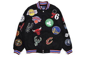 JH Design NBA COLLAGE TWILL JACKET (MBA303CLG2:BLACK)ジェイエイチデザイン/ツイルジャケット/ブラック
