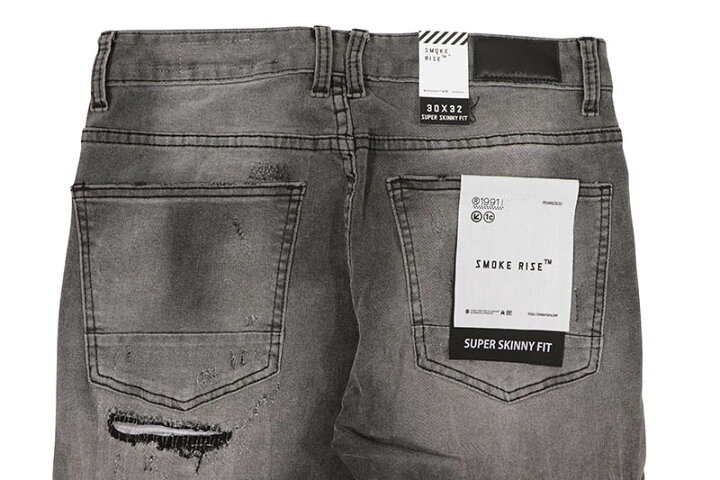 楽天市場】SMOKE RISE DISTRESSED RIP & REPAIR SUPER SKINNY DENIM 