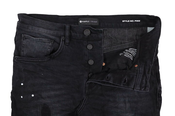 楽天市場】PURPLE BRAND MID RISE SLIM JEAN (P002BLR:BLACK REPAIR 