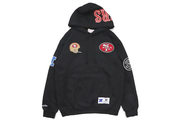 MITCHELL & NESS CITY COLLECTION FLEECE HOODY (SAN FRANCISCO 49ERS:BLACK) FPHD4987-SF4YYPPPBLCK ミッチェルアンドネス/プルオーバーフーディー/ブラック