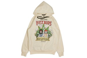REASON CLOTHING CHEECH & CHONG BEST BUDS HOODIE (CCF23-01:KHAKI)���[�Y���N���[�W���O/�`�[�`���`����/�v���I�[�o�[�t�[�f�B�[/�J�[�L
