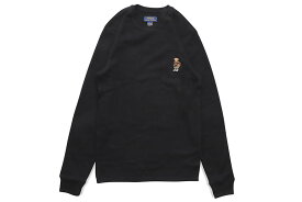 POLO RALPH LAUREN WAFFLE-KNIT POLO BEAR THERMAL SHIRT (PW26HF-AZ7O:BLACK)ポロ ラルフローレン/アメリカ/USA/ロングスリーブTシャツ/サーマルTシャツ/ポニーロゴ/ワッフルニット/インナーウェア/ワンポイントロゴ/シンプル/ジャストフィット/ベストセラー/メンズ