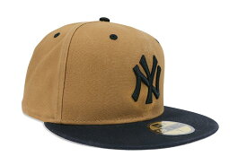 NEW ERA NEW YORK YANKEES DUCK CANVAS 59FIFTY FITTED CAP (LIGHT BROWN) 13516114ニューエラ/フィッテッドキャップ/MLB/ニューヨークヤンキース/ライトブラウン ダックキャンバス/ツバ裏グレー