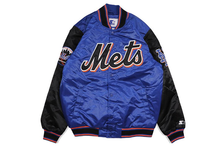 楽天市場】STARTER NEW YORK METS VARSITY SATIN FULL-SNAP JACKET 