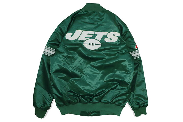 楽天市場】STARTER NEW YORK JETS VARSITY SATIN FULL-SNAP JACKET 