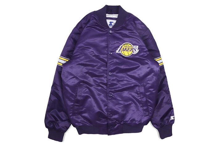 楽天市場】STARTER LOS ANGELES LAKERS VARSITY SATIN FULL-SNAP 