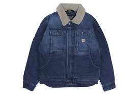 Carhartt RELAXED FIT DENIM SHERPA-LINED JACKET (105478-H87:BEECH)カーハート/シェルパデニムジャケット/インディゴブルー