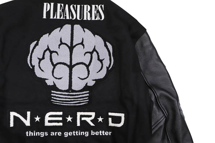 楽天市場】PLEASURES NERD VARSITY JACKET (BLACK)プレジャーズ  