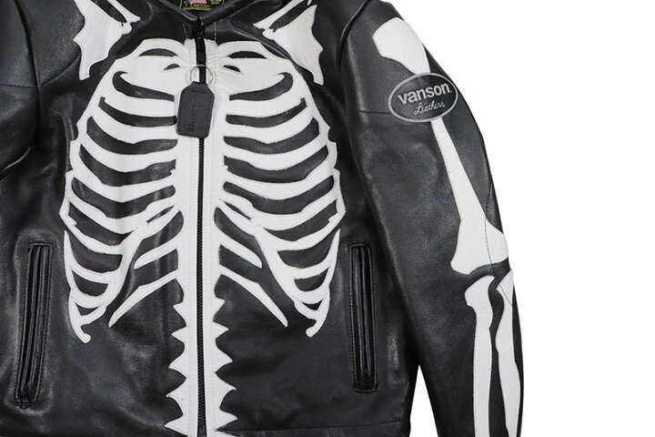 楽天市場】VANSON BONES FLAT-TRACK JACKET (BONE:BLACK)バンソン  