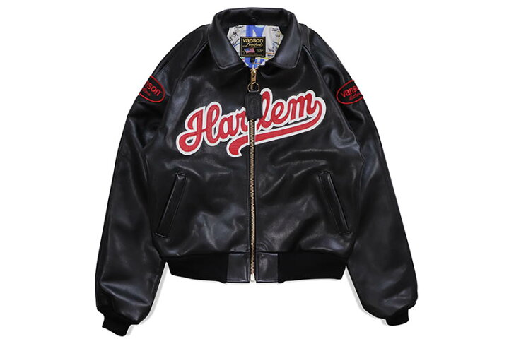 楽天市場】VANSON HARLEM BOMBER JACKET (TJC:BLACK)バンソン/レザー 