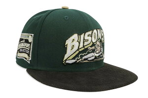 NEW ERA BUFFALO BISONS 59FIFTY FITTED CAP (HOMETOWN COLLECTION SIDE PATCH/VEGAS GOLD UNDER VISOR/DARK GREEN BLACK CORDUROY)�j���[�G��/�t�B�b�e�b�h�L���b�v/MLB/�o�b�t�@���[�o�C�\���Y/�_�[�N�O���[�� �u���b�N�R�[�f��